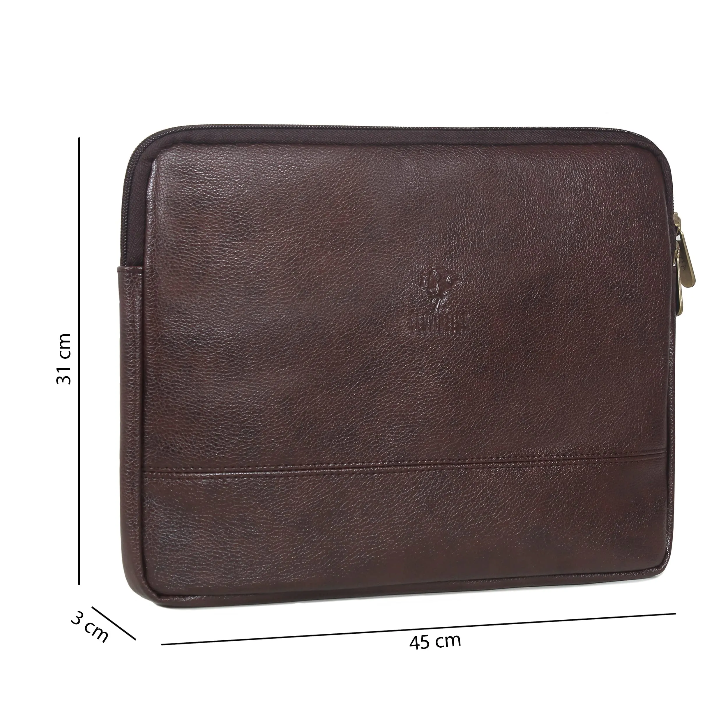 THE CLOWNFISH Pascal Faux Leather Unisex 17 Inch Tablet Case Laptop Bag (Dark Brown)
