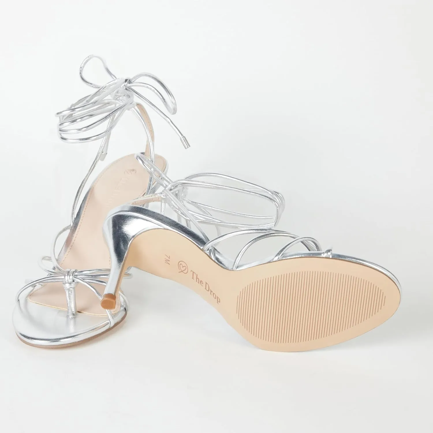 The Drop Women's Archie Lace-up Strappy Heeled Sandal Open Toe Heels