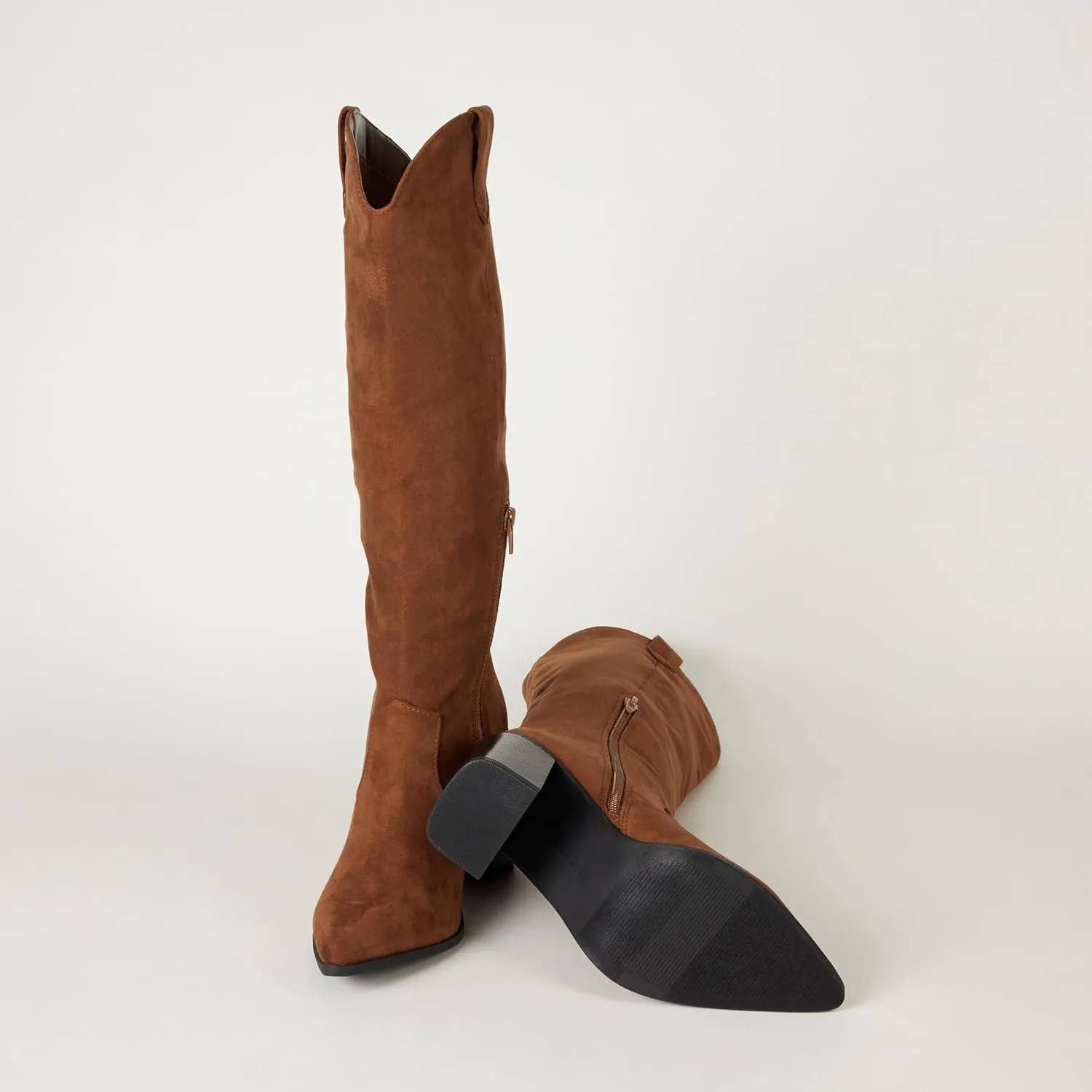 The Drop Women's Cassandra Knee-high Western Boot Overknee