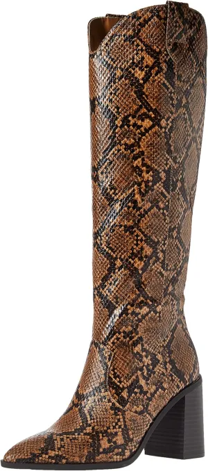 The Drop Women's Cassandra Knee-high Western Boot Overknee