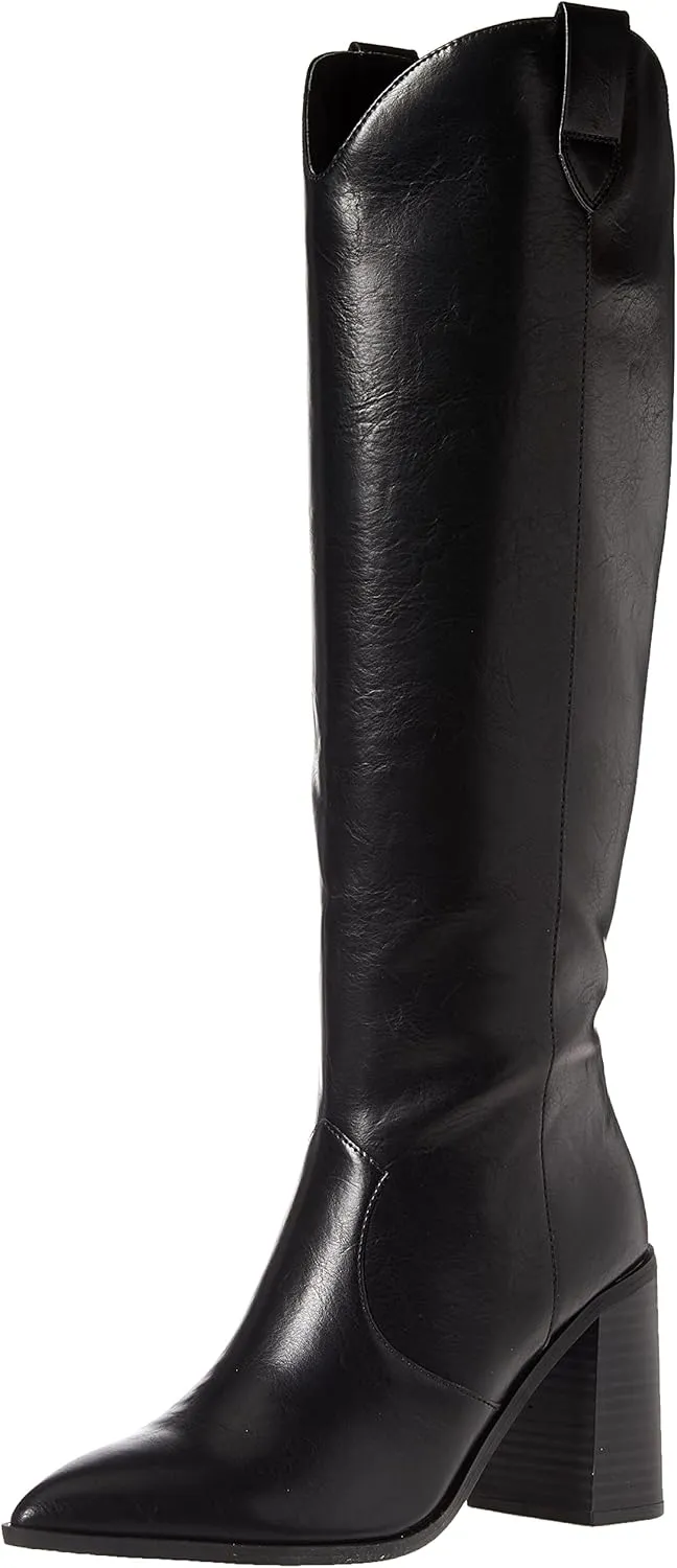 The Drop Women's Cassandra Knee-high Western Boot Overknee