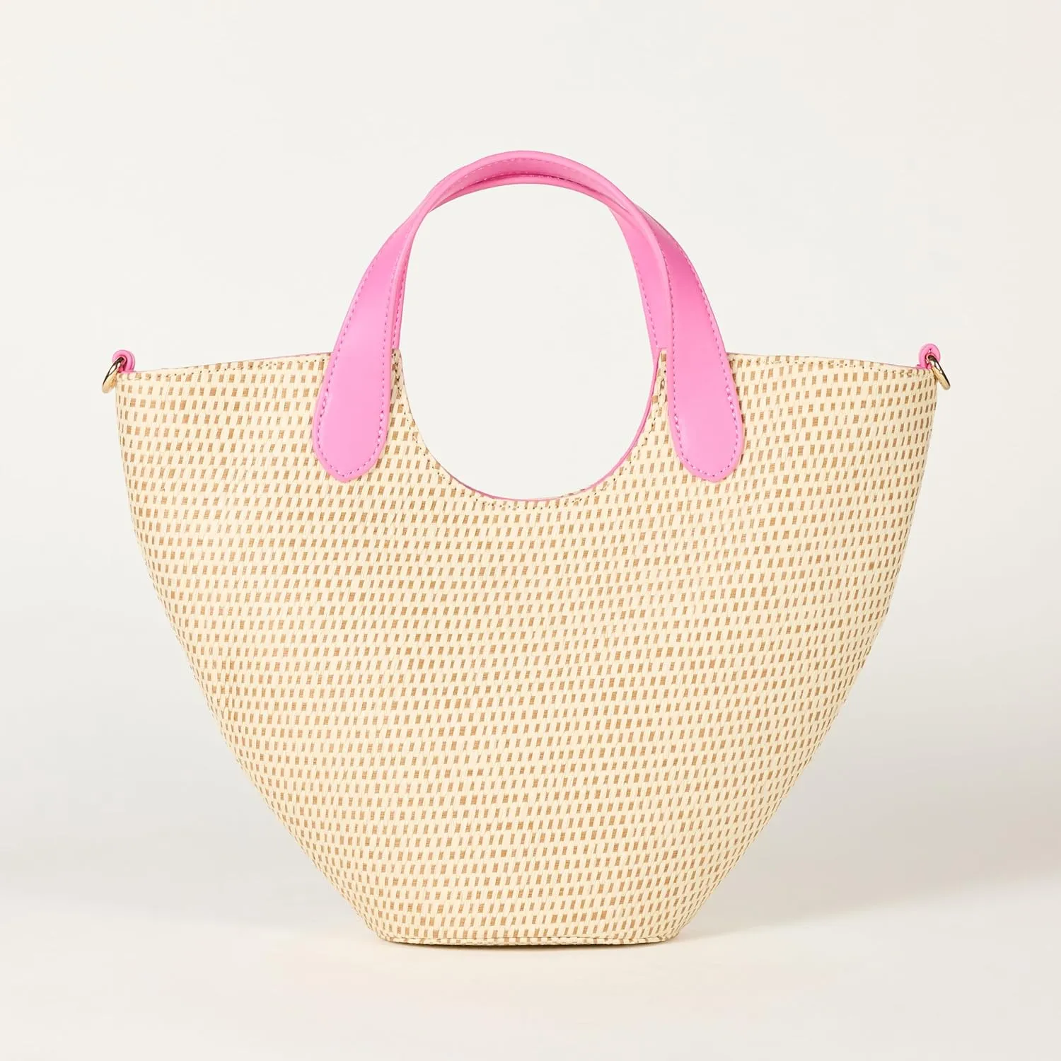 The Drop Women's Jade Straw Tote with Chain Strap