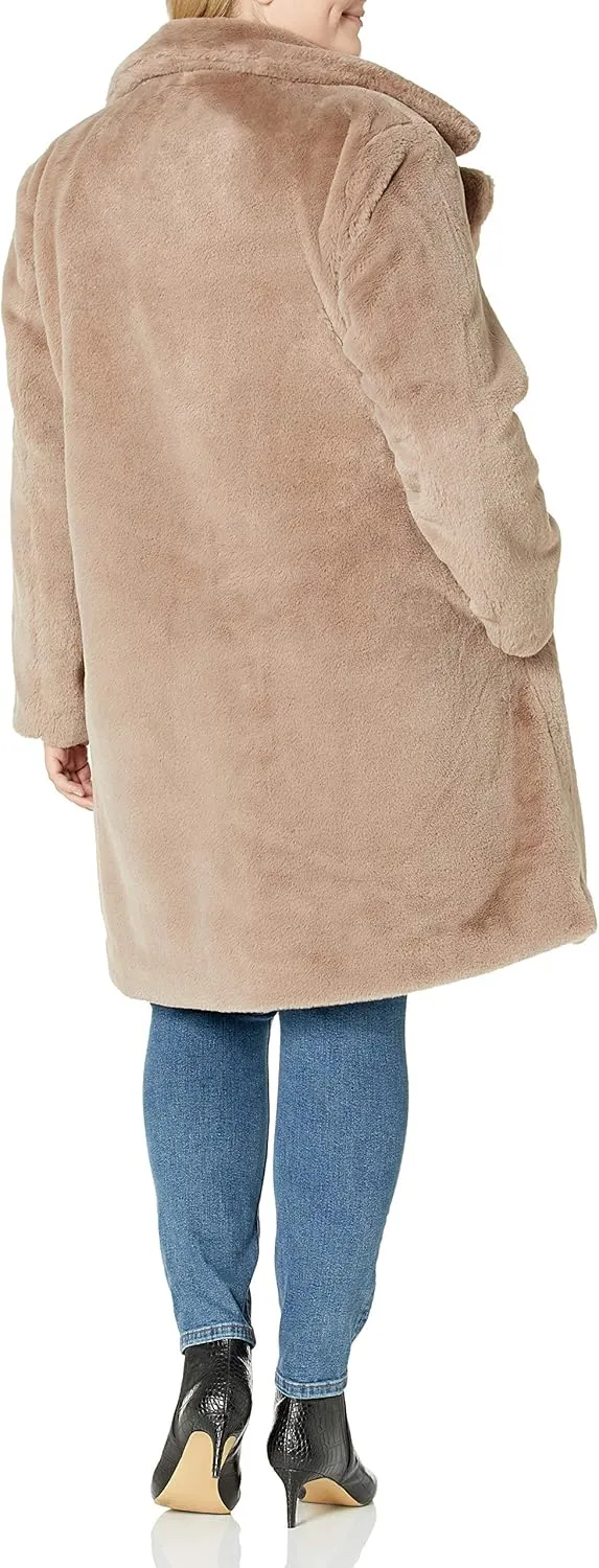 The Drop Women's Kiara Loose-Fit Long Faux Fur Coat