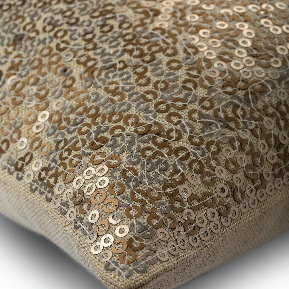 The HomeCentric Pillow Covers, Gold Accent Pillow, Pack of 2, 18x18 inch (45x45 cm) Cushion Cover, Cotton Linen Square Pillow Cover, Sparkly Sequins Throw Pillow Cover, Solid, Circles - City of Gold
