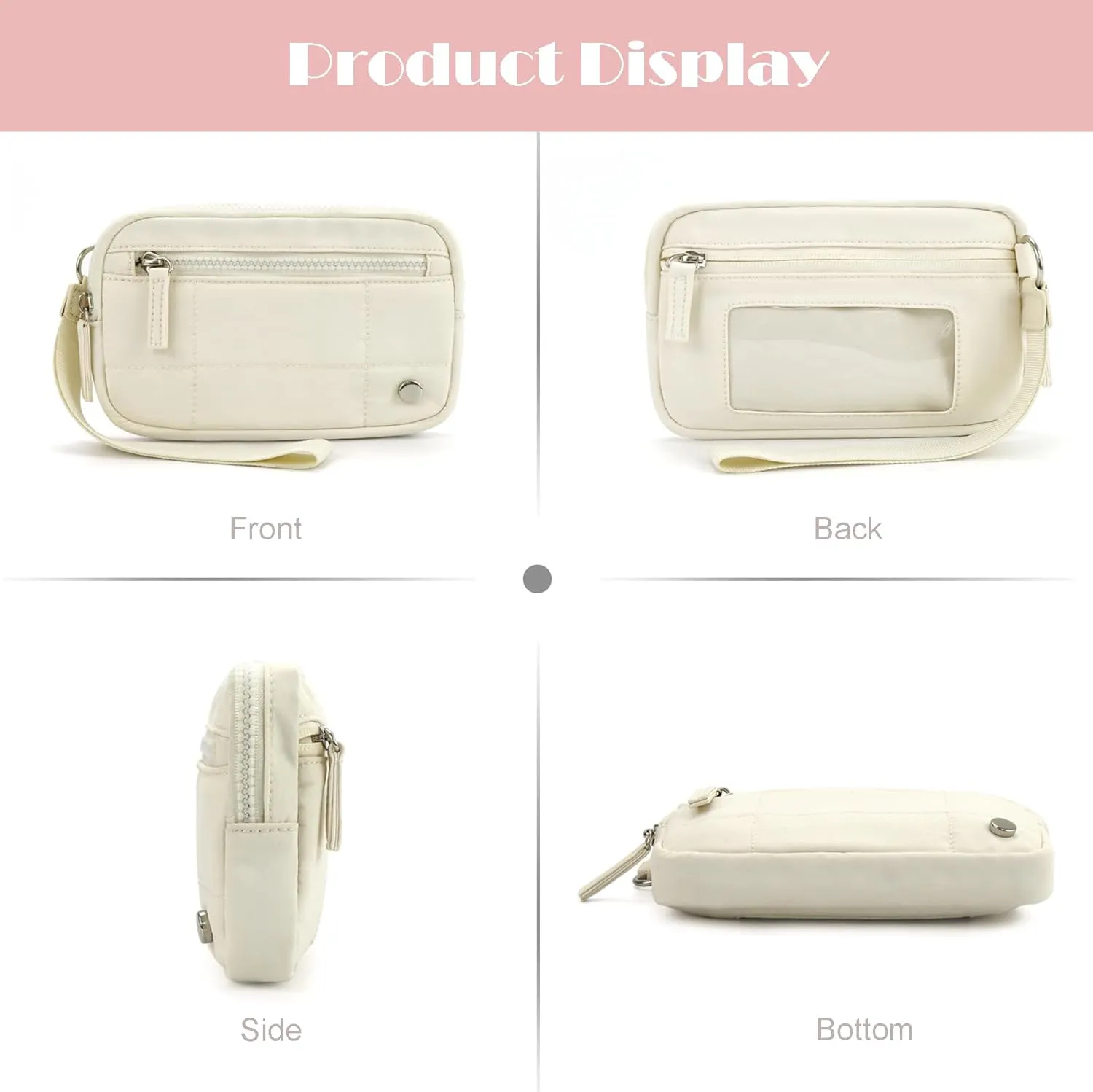 The Iris' Wallet 2nd Gen, Women's Waterproof Nylon Quilted 3 Zipper Purse Wallet With ID Window