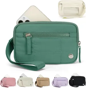 The Iris' Wallet 2nd Gen, Women's Waterproof Nylon Quilted 3 Zipper Purse Wallet With ID Window
