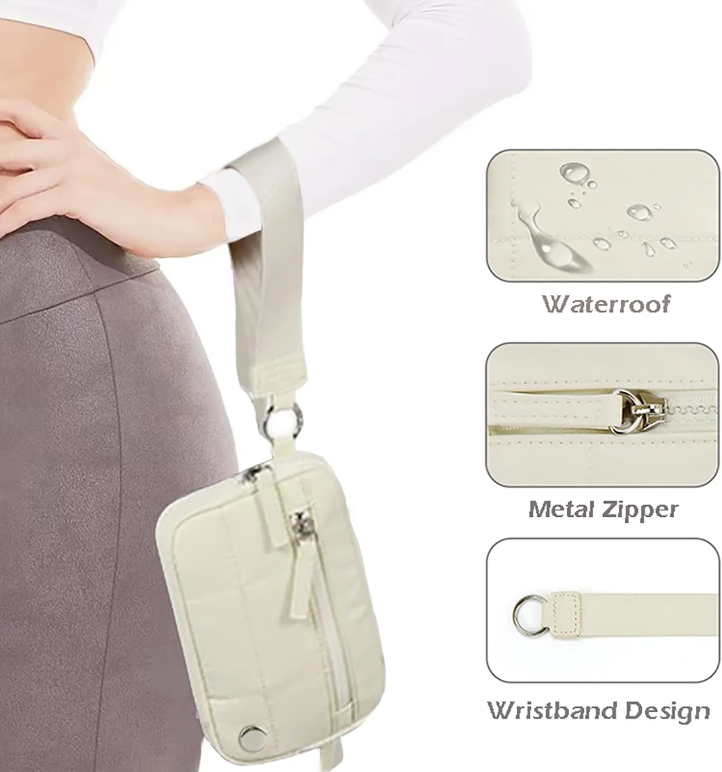 The Iris' Wallet 2nd Gen, Women's Waterproof Nylon Quilted 3 Zipper Purse Wallet With ID Window