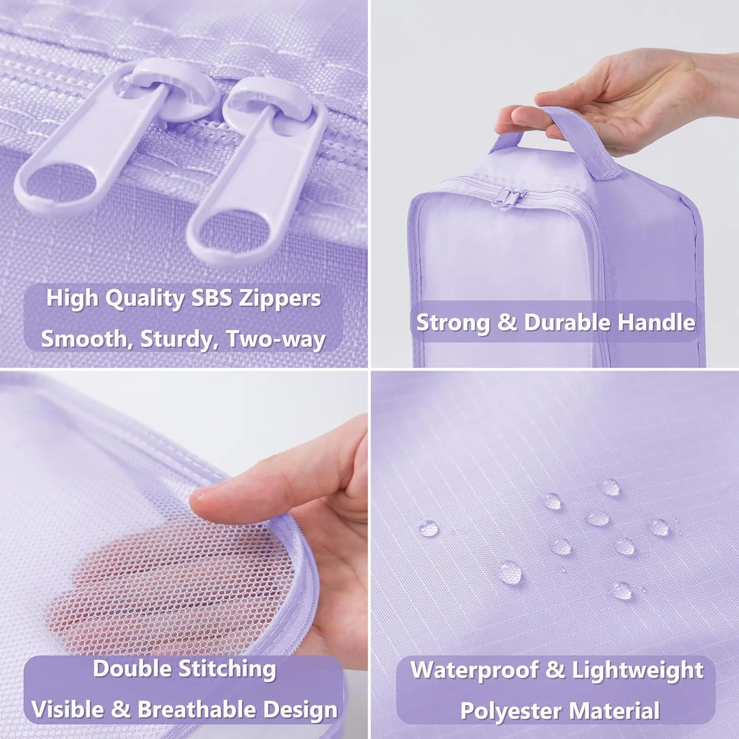 tianzong 7-piece Set Packing Cubes, Travel Bags for Luggage, Packing Organizers with Shoe Bag (Purple)
