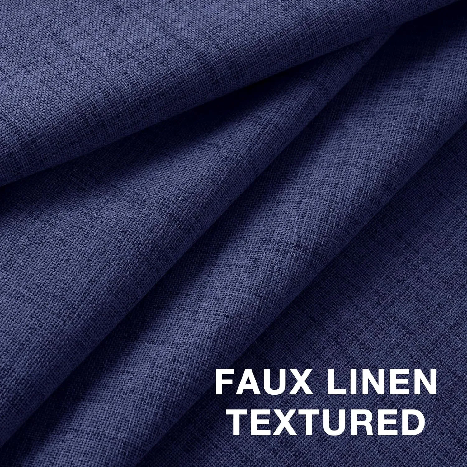 Timeles Blackout Curtains 84 Inches Long – 2 Panels Linen Curtains with Grommets, Room Darkening Drapes with White Liner for Bedroom & Living Room, 52 x 84 Inches, Navy Blue