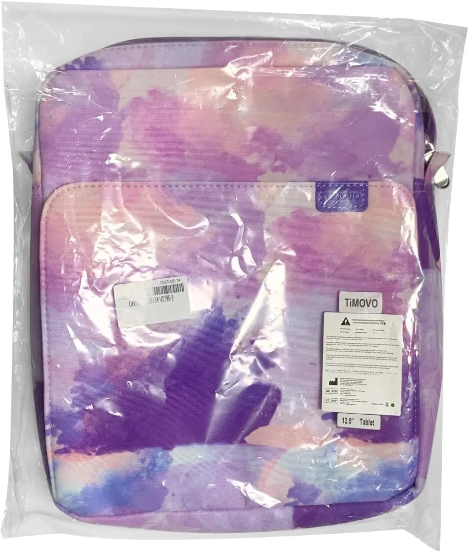 TiMOVO 13 Inch Tablet Sleeve Handbag with Shoulder Strap for iPad Air 13" M3 2025, iPad Pro 13", iPad Pro 12.9", Galaxy Tab S9 /S9 Plus/S10 /S10 Plus/S9 FE /S9 FE Plus 12.4", Watercolor Purple