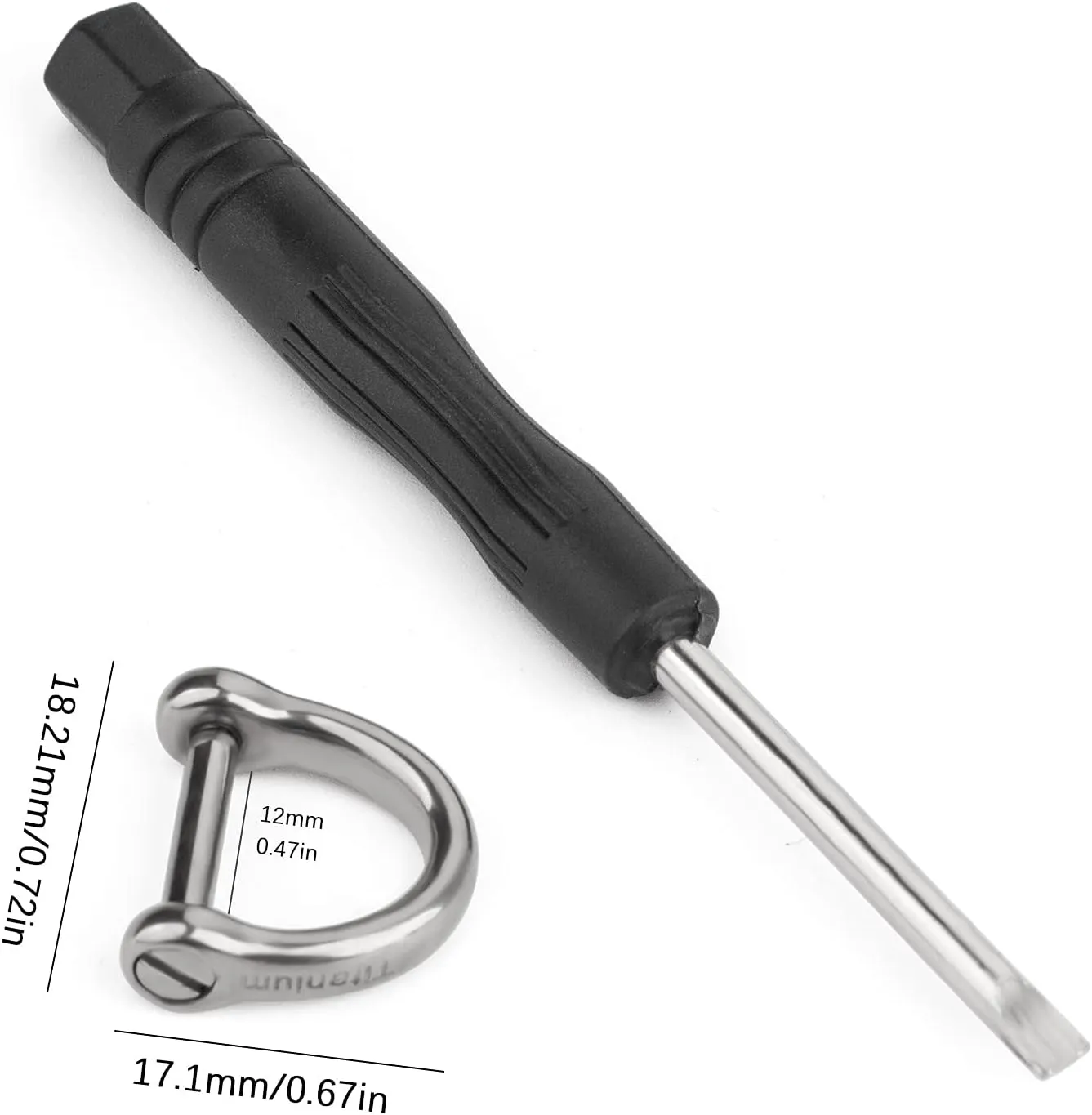 TISUR D-Rings with Screw Shackle, U Shape Key Chains Rings, Car Keys Tools, DIY Leather Craft Purse/Wallet Buckle 2pcs
