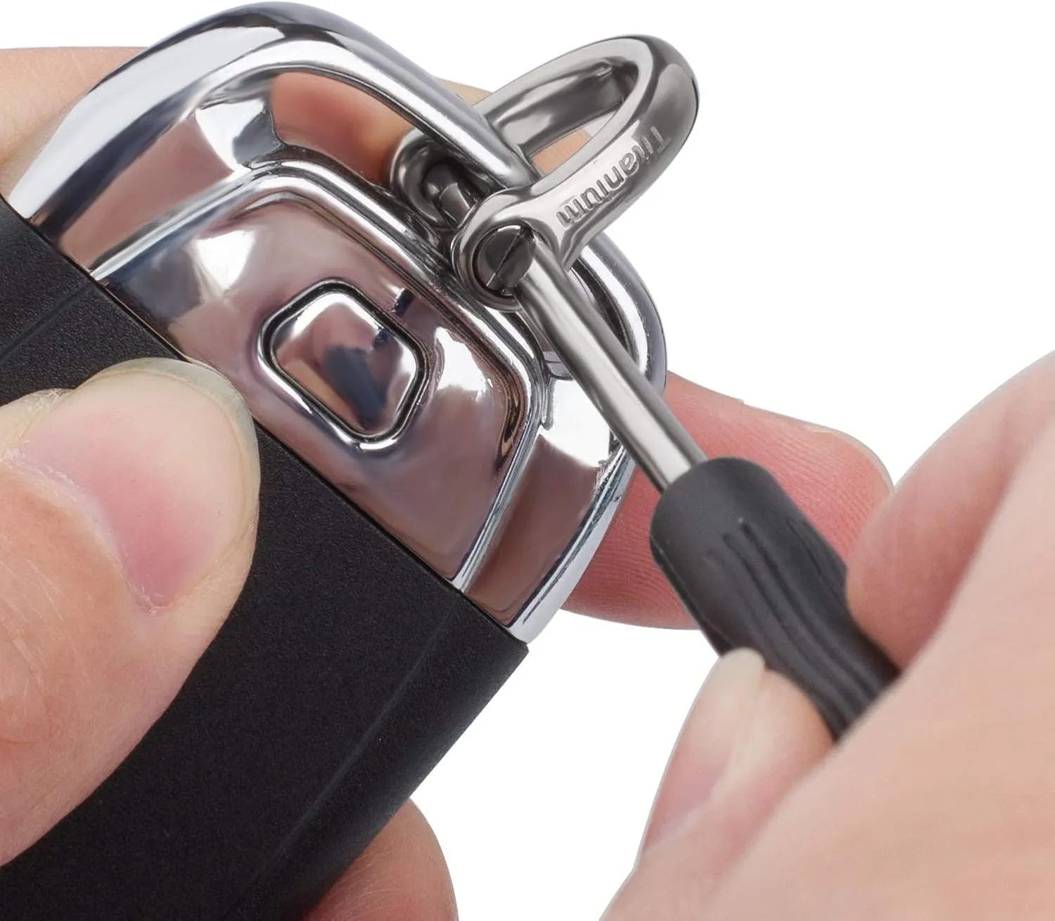 TISUR D-Rings with Screw Shackle, U Shape Key Chains Rings, Car Keys Tools, DIY Leather Craft Purse/Wallet Buckle 2pcs