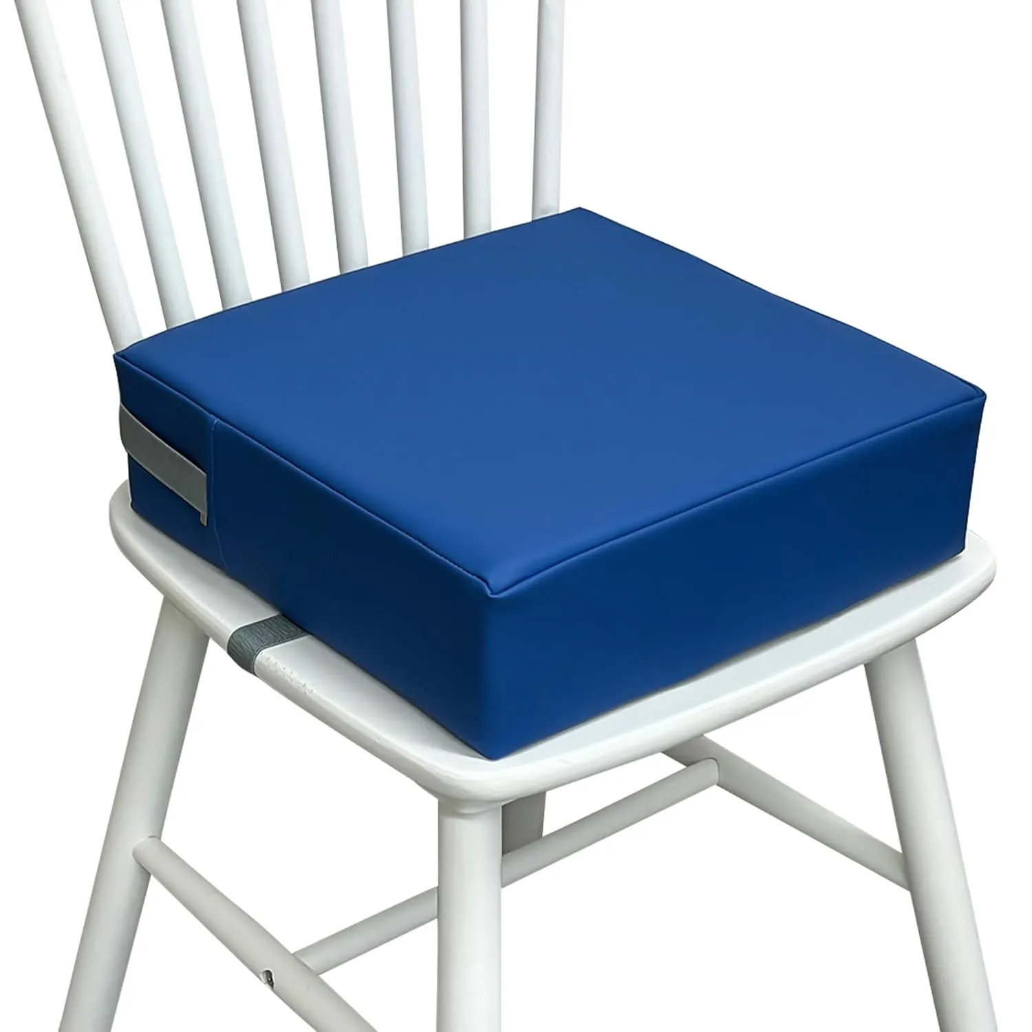 Toddler Booster Seat for Dining Table, 2 Elastic Seat Belts, Anti Scratch PU Skin-Friendly, Waterproof, Anti-Wrinkle, Detachable Non-Slip Bottom - Dark Blue