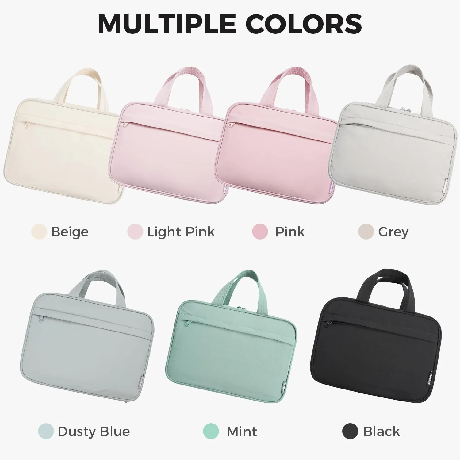 Toiletry Bag For women,Portable Hanging Organizer,4 Leakproof Compartment for full-sized Conditioner, Brushes Set, Makeup Accessories,Visible and easy to access.M-black
