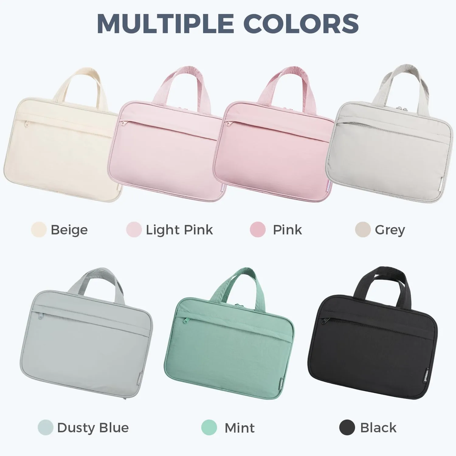 Toiletry Bag For women,Portable Hanging Organizer,4 Leakproof Compartment for full-sized Conditioner, Brushes Set, Makeup Accessories,Visible and easy to access.M-blue
