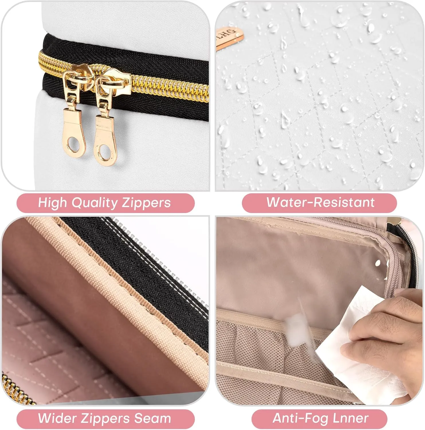 Toiletry Bag with Hanging Hook, Portable Makeup Cosmetic Bags, Space-efficient, Collapsible Moving, making it more suitable for Travel