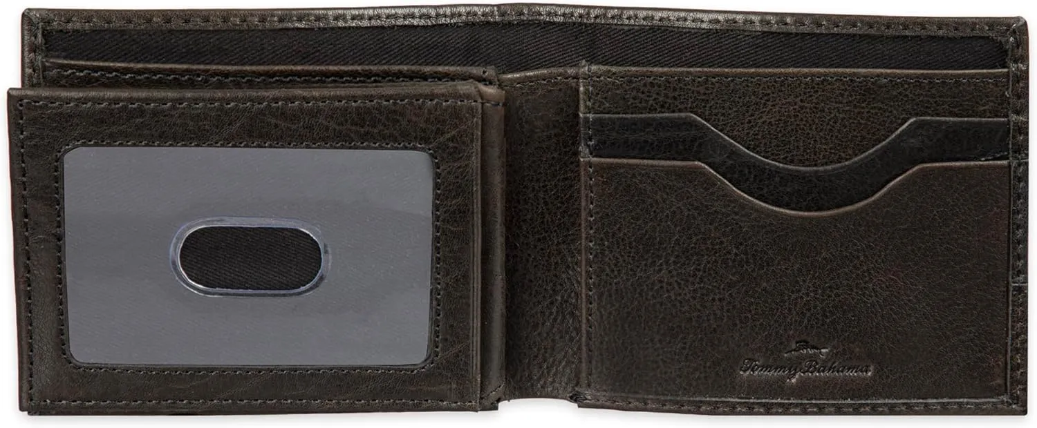 Tommy Bahama Men's Bifold Slim Leather Wallet