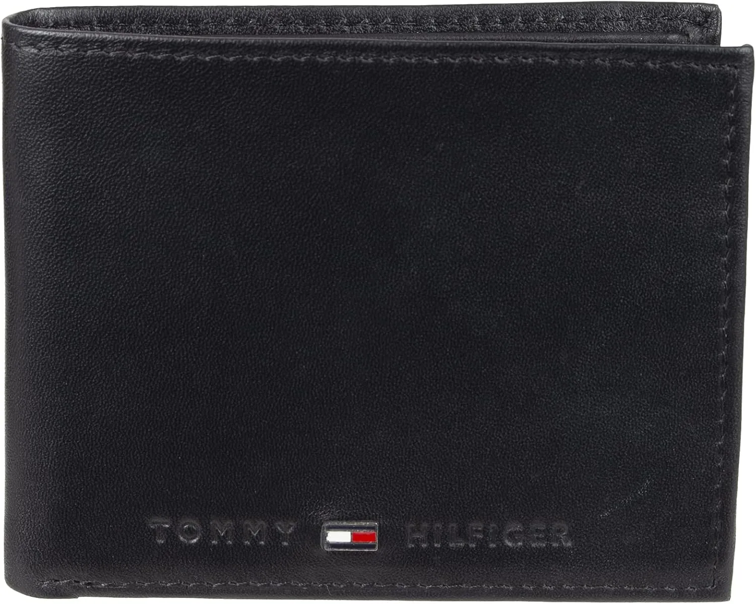 Tommy Hilfiger Men's Classic Logo Style Passcase Bifold Wallet with Multiple Card Slots and ID Window