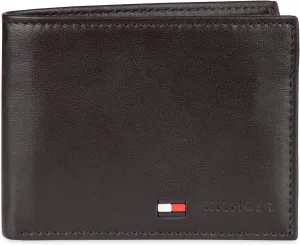 Tommy Hilfiger Men's Leather Wallet – Slim Bifold with 6 Credit Card Pockets and Removable ID Window