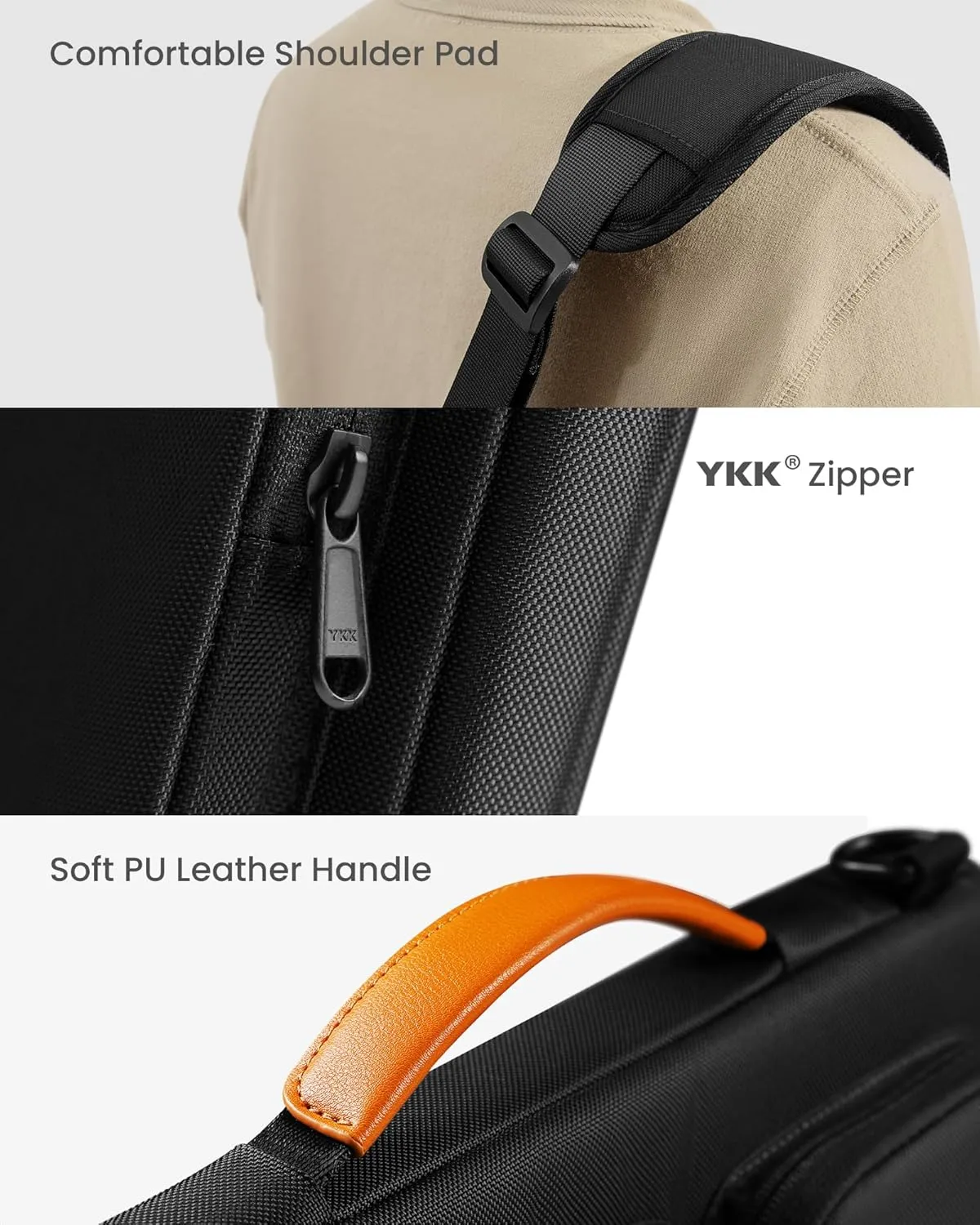 tomtoc 360 Protective Laptop Shoulder Bag for 15 Inch New MacBook Air M4 M3/A3114 M2/A2941 2025-2023, 15 Inch Microsoft Surface Laptop 6/5, Water-Resistant Accessory Case for MacBook Pro A1990 A1707
