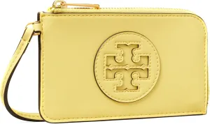 Tory Burch Women's Ella Bio Vegan Leather Zip Card Case Wristlet Wallet, Vintage Lemon