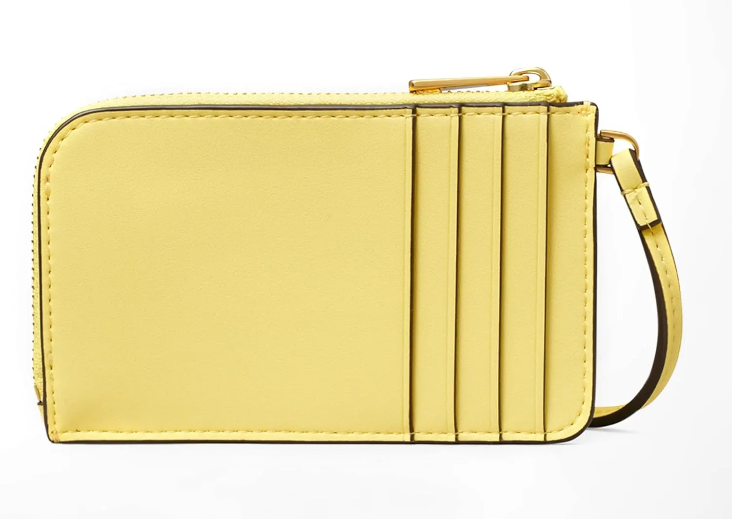 Tory Burch Women's Ella Bio Vegan Leather Zip Card Case Wristlet Wallet, Vintage Lemon
