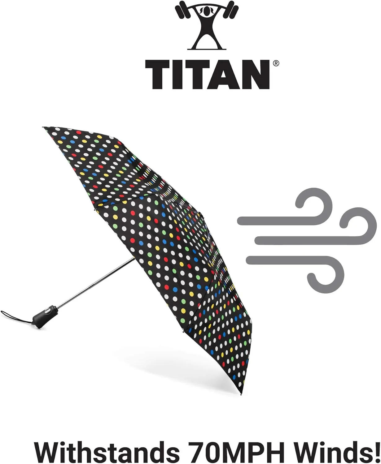 totes Portable Umbrella for Travel – Compact for Car, Backpack and Purse – Windproof, Strong, UV Sun Protection, Water-Repellant, Foldable On-the-Go Umbrella with Auto Open/Close
