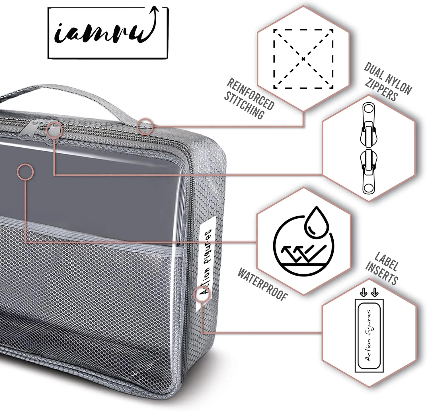 Toy Storage Bag, On the Go Toy Storage Organizer, Car Toy Organization Bags, Lego Travel Bag, Activity Bags for kids, Traveling Carrying Case, Storage Organizer (Large 2 pc Grey Bags)