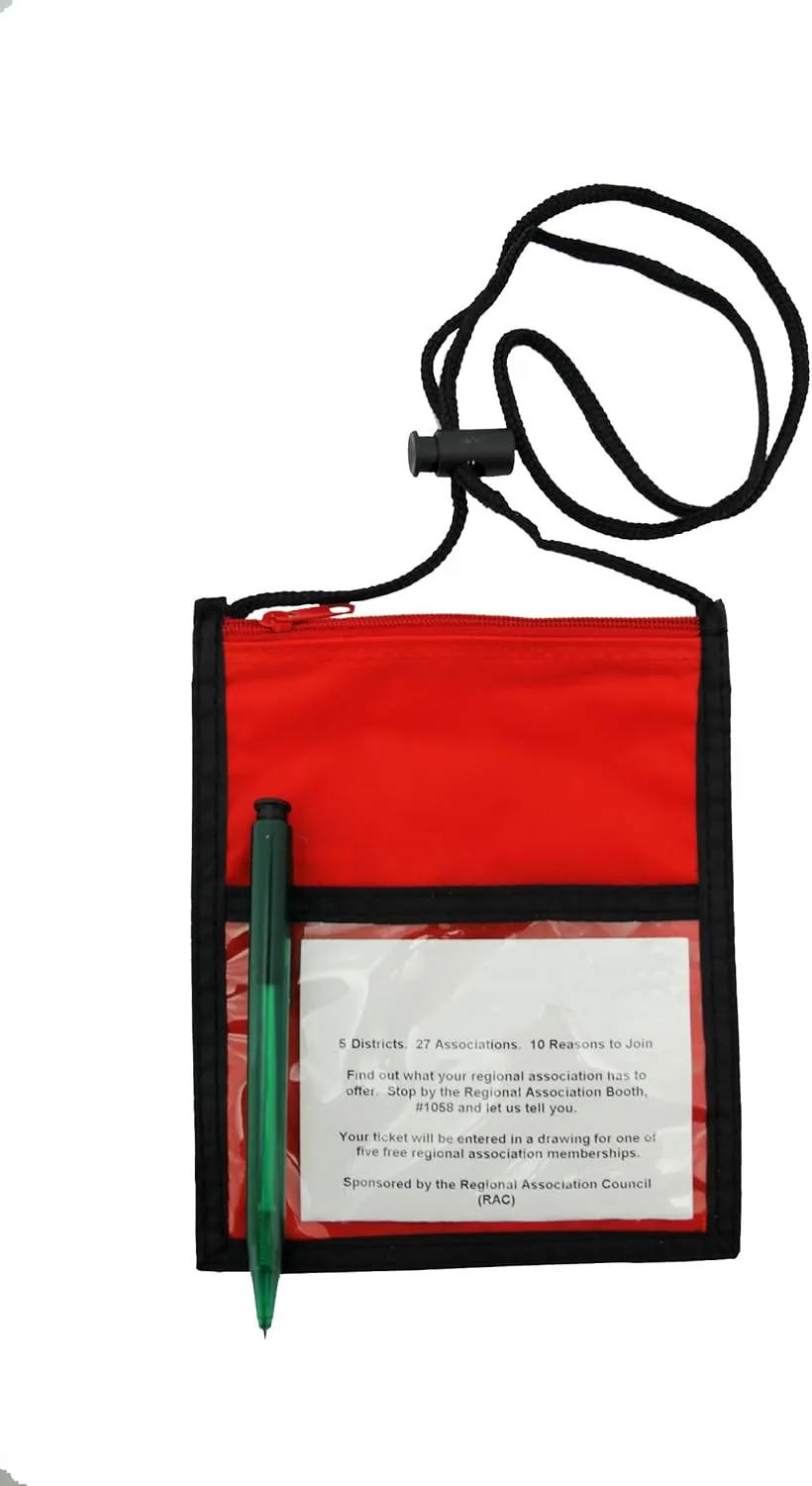 Trade Show Badge Holder/Neck Wallet (Red)