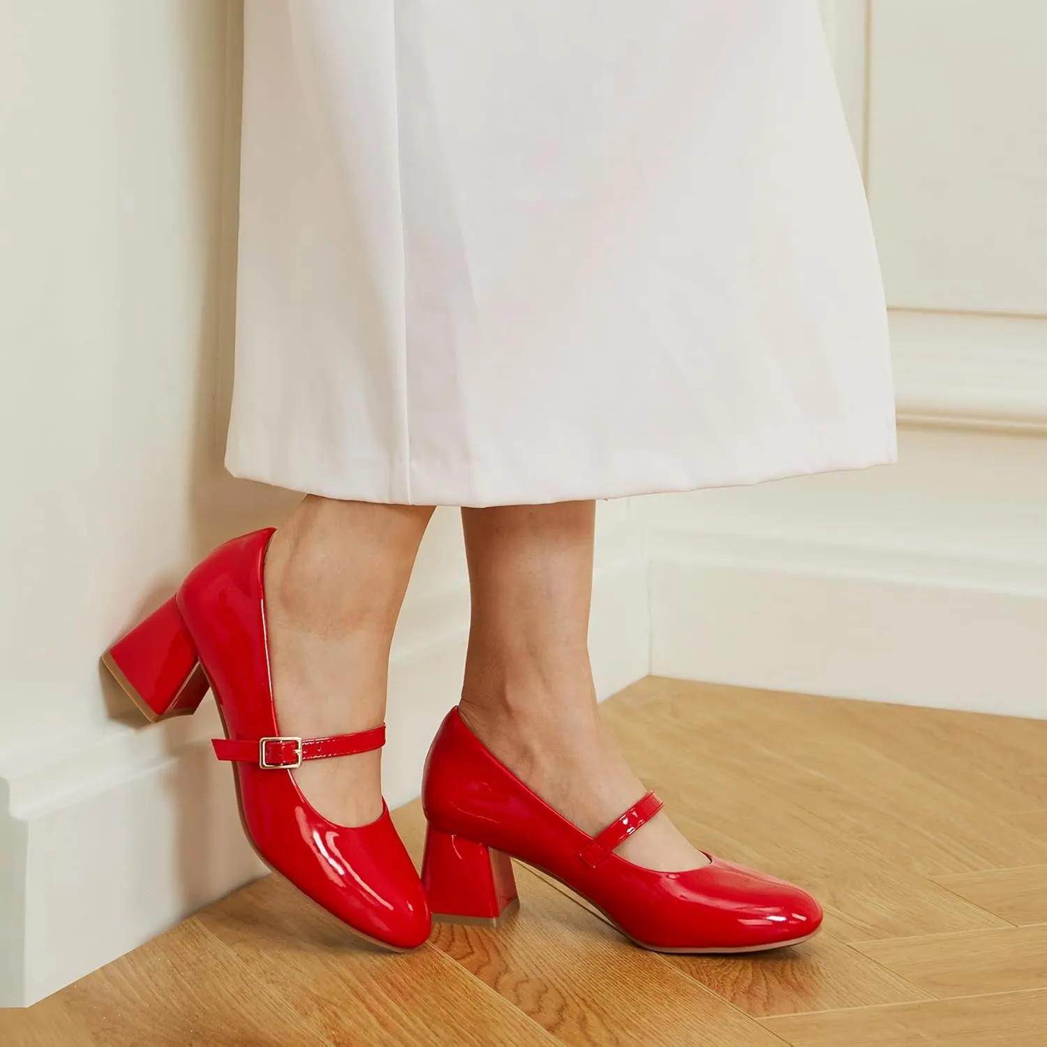 Trary Mary Jane Shoes Women, Chunky Mary Janes Heels for Women Shoes Dressy Casual, Dress Shoes for Women Block Heels Closed Toe Mary Jane Pumps