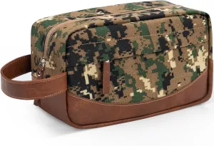 Travel Toiletry Bag for Men, Hanging Toiletry Organizer, Water Resistant Shaving Kit with Large Capacity for Travel Accessories (Camo-Green)