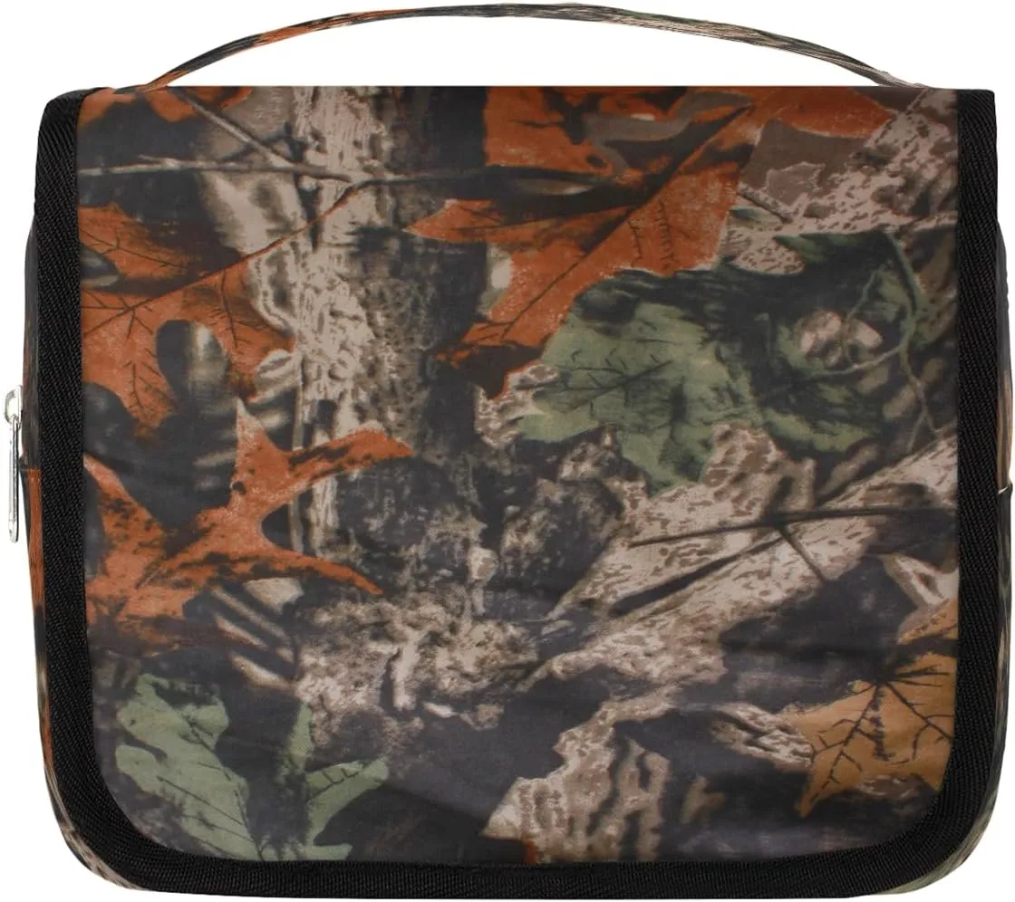 Travel Toiletry Bag for Women & Men Forest Tree Leaves Hanging Cosmetic Organizer Portable Waterproof Makeup Case Make Up Bag with Compartments Travel Essentials for Bathroom Shower