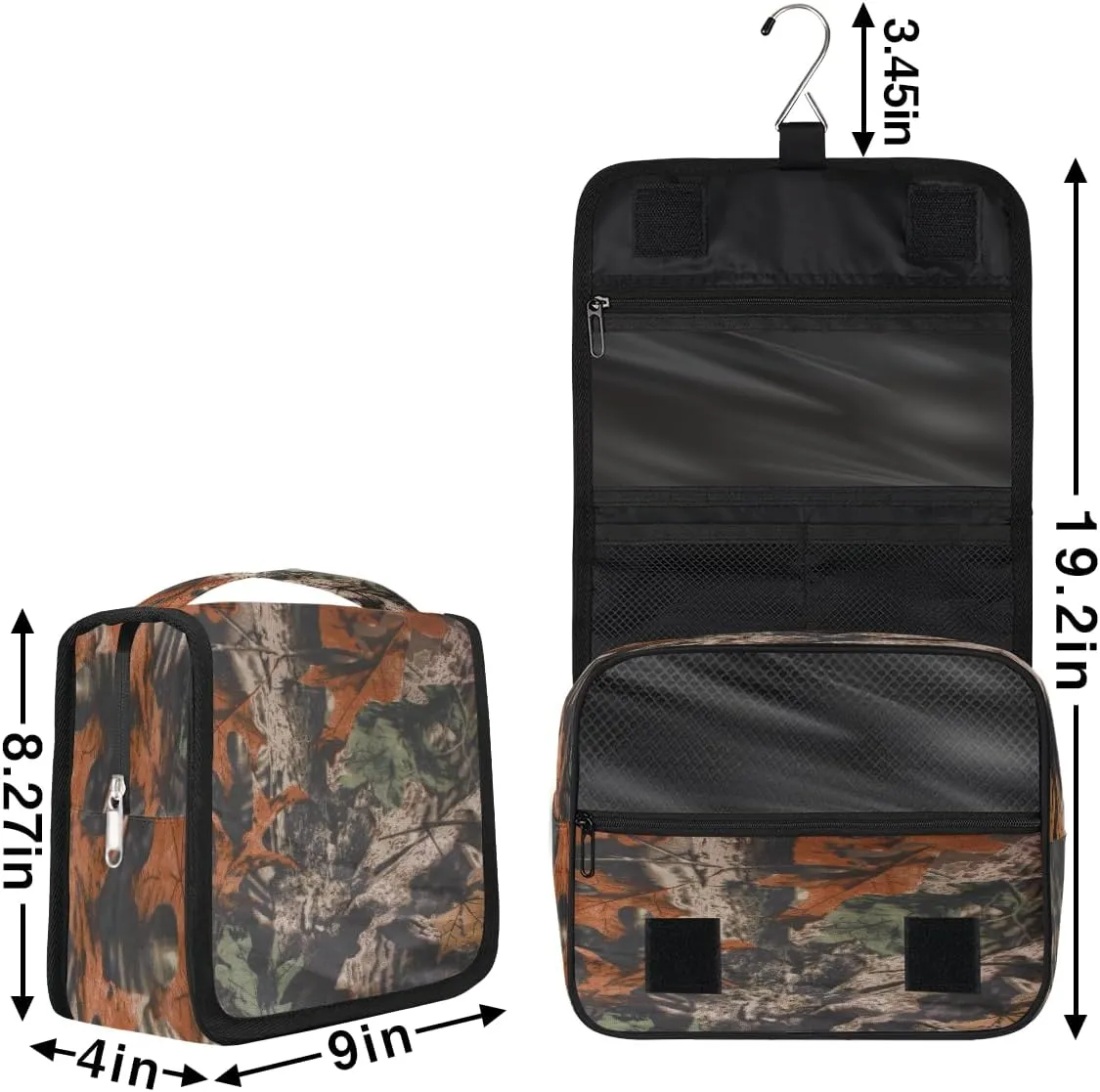 Travel Toiletry Bag for Women & Men Forest Tree Leaves Hanging Cosmetic Organizer Portable Waterproof Makeup Case Make Up Bag with Compartments Travel Essentials for Bathroom Shower