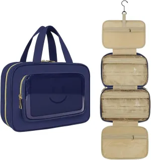Travel Toiletry Bag for Women,8.5L Large Cosmetic bag with hook,Hanging Toiletry Organizer with 4 Compartments,Water-resistant Full size toiletry contain