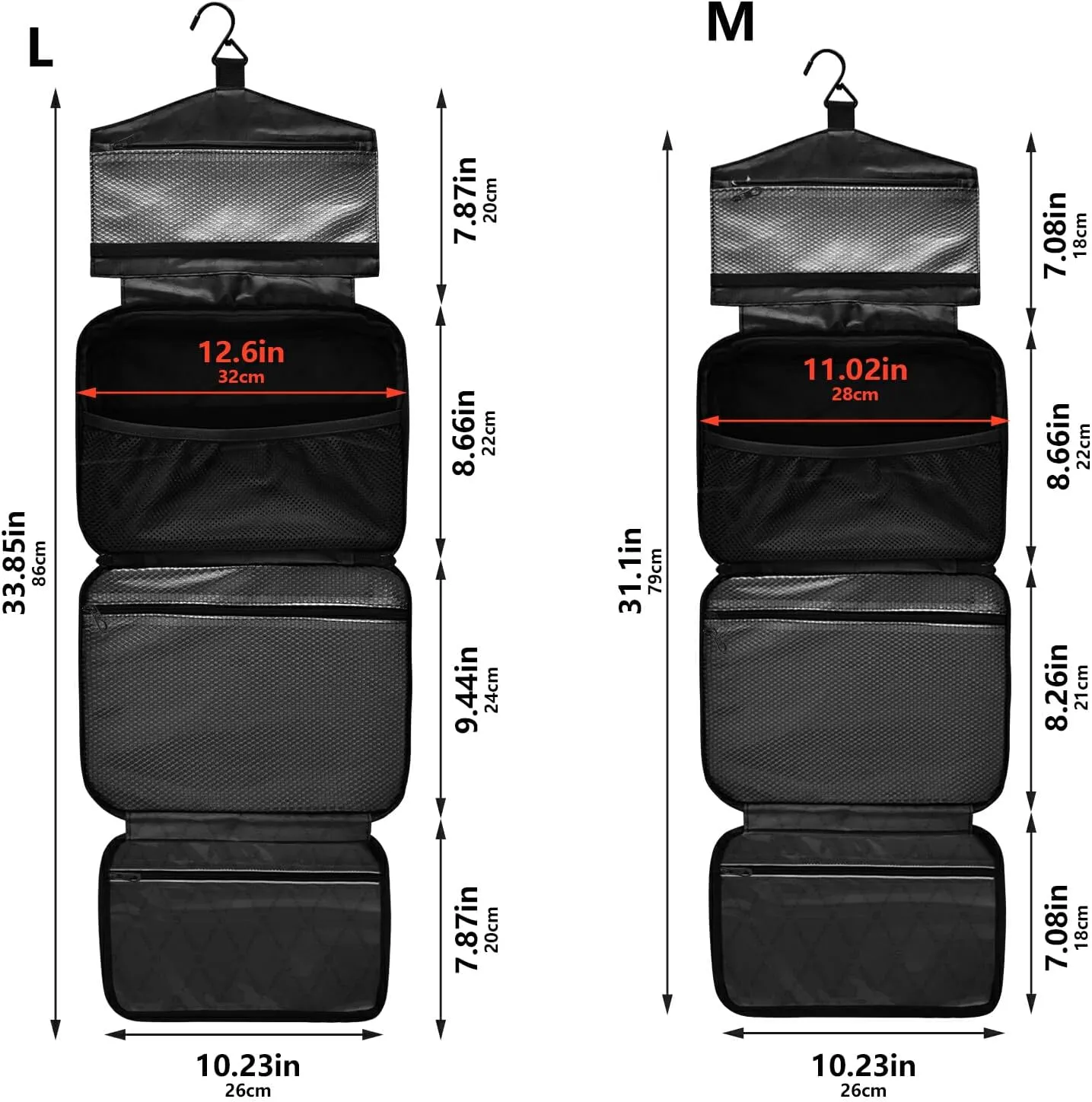 Travel Toiletry Bag Hanging Cosmetic Bag Compact Toiletry Bag with Large Capacity for Women Large Brown Plants
