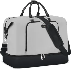 Travel Weekender Bag for Women, Overnight Bag with Shoe Compartment, Oversized Travel Duffel Bag Carry On Tote with Trolley Sleeve 21" for Weekend Travel Business Trip