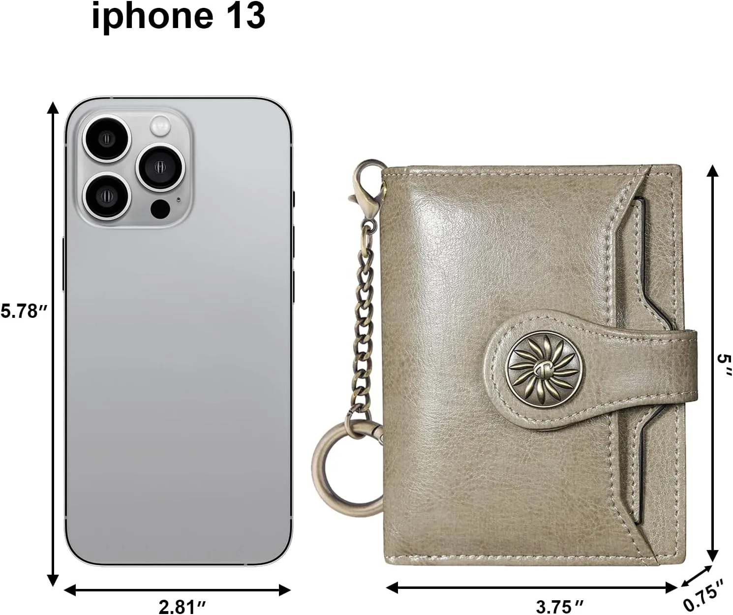 Travelambo Small Womens Wallet with 2 ID Windows, RFID Blocking Bifold Leather Card Holder Purse with Zipper Coin Pocket