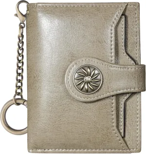 Travelambo Small Womens Wallet with 2 ID Windows, RFID Blocking Bifold Leather Card Holder Purse with Zipper Coin Pocket