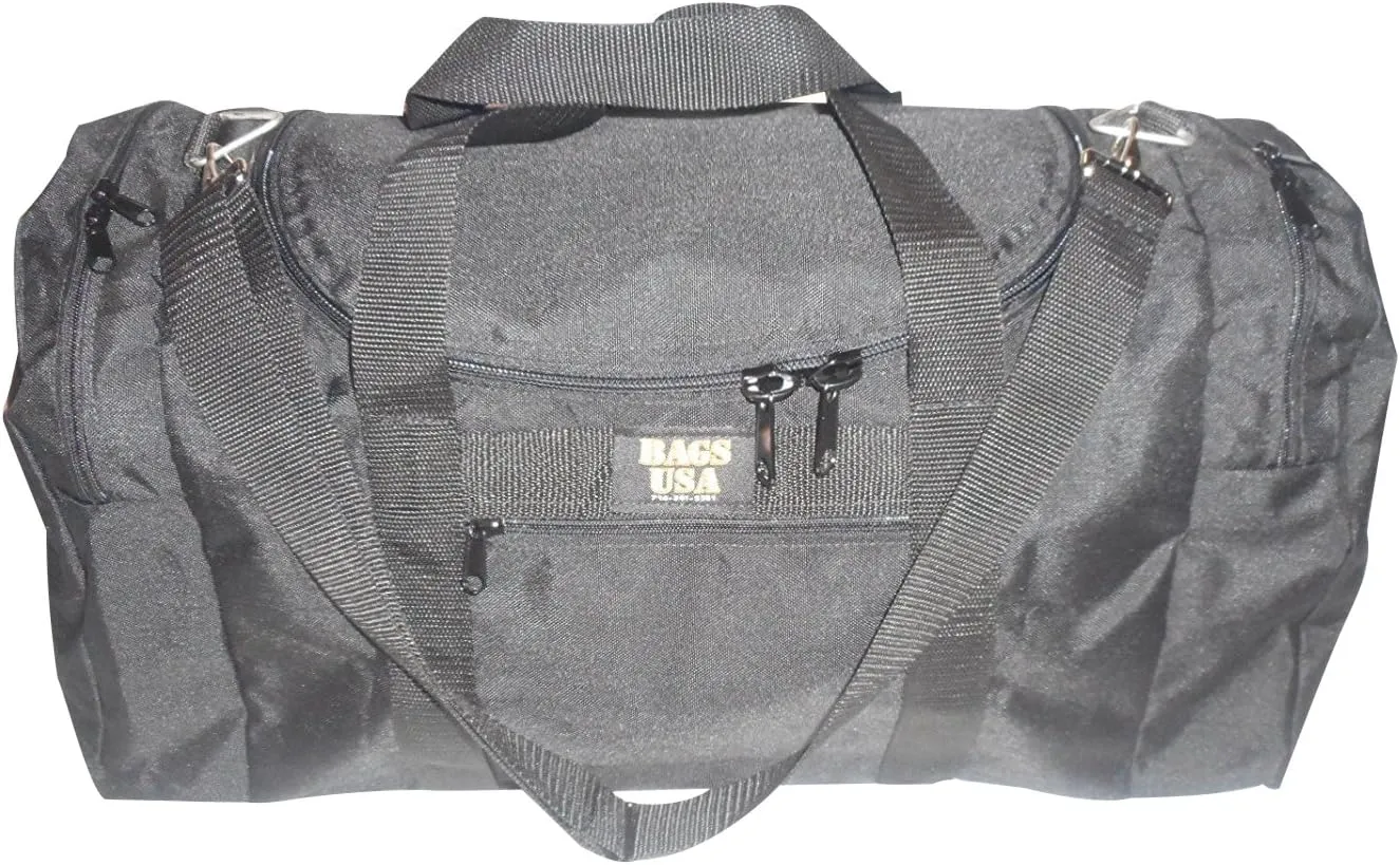 Triple Carry-on with U Opening,two Separate Compartment One on Each End,plus Front Pocket.Made In USA. (Black)