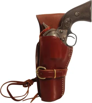 Triple K 114 Cheyenne Western Holster Left Hand Colt Single Action Army, Ruger Blackhawk, Vaquero 5.5" Barrel Leather Brown