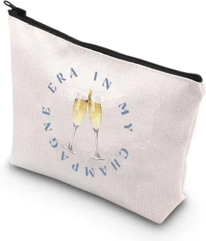 TSOTMO Bubbly Gift In My Champagne Era Makeup Bag Cocktail Lover Gift Cocktail Club Gift for Women Wife (My Champagne bag)