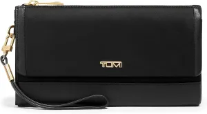 TUMI - Voyageur Travel Wallet - Wristlet Wallet with Passport, Cash & Card Holders - Zipper Wallet for Women - With Gift Box - Black/Gold