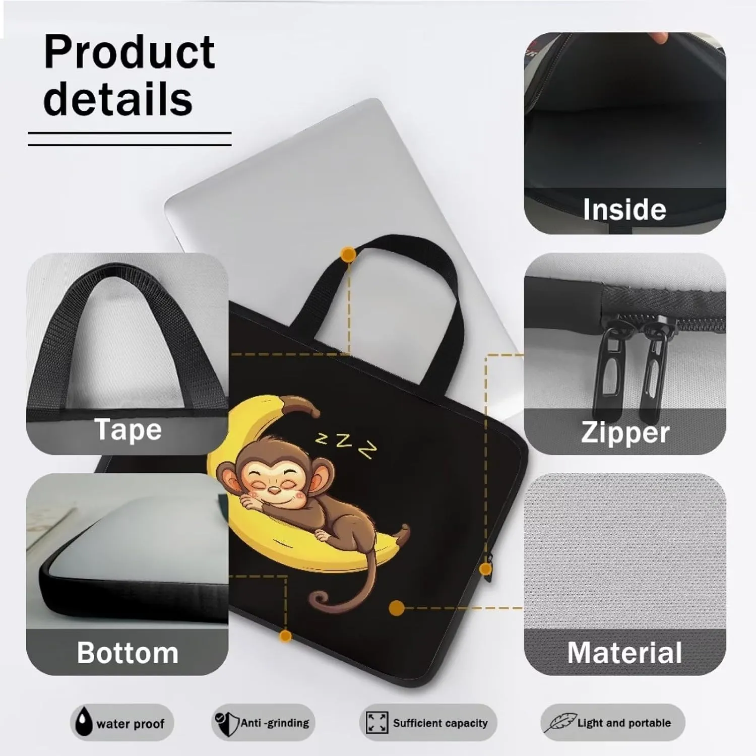 Uasibuni Laptop Sleeve Case with Handle for 14/15.6/ 17In Laptop,Laptop Case Cover Cute Laptop Bag for Women Men