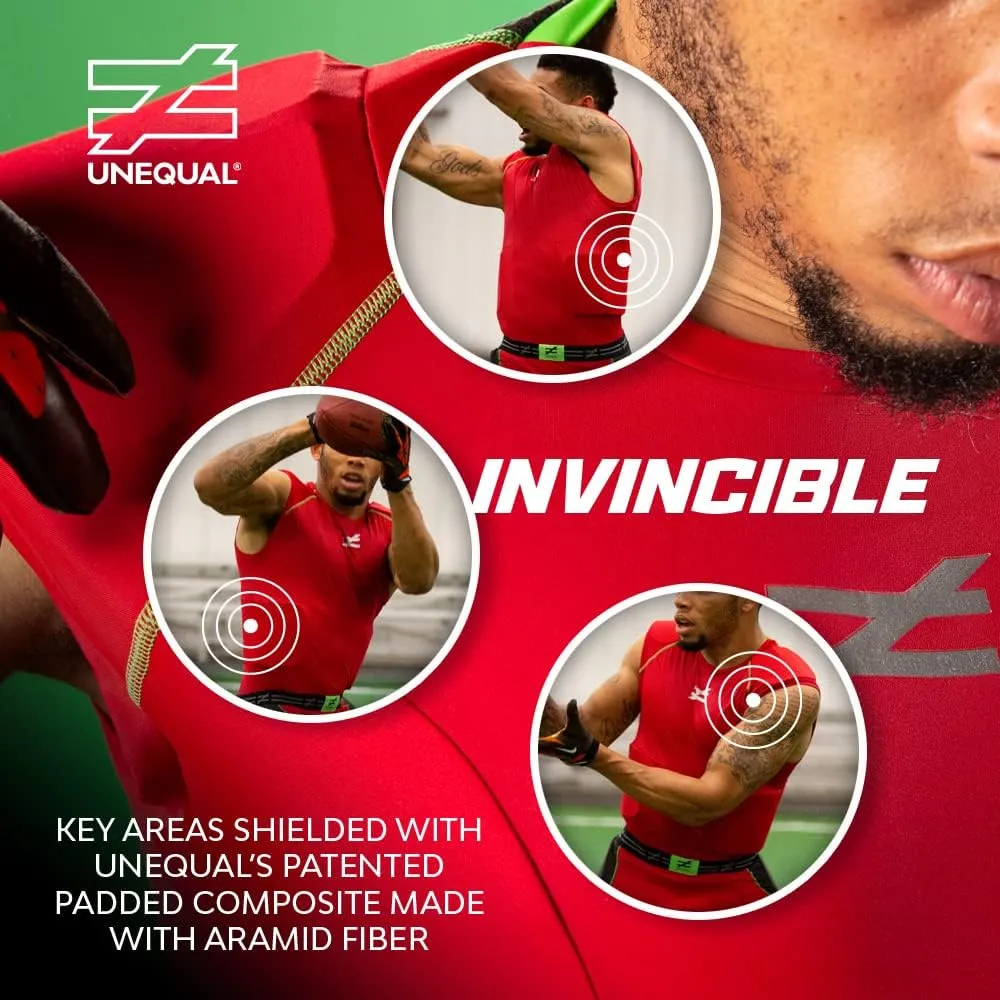 Unequal Invincible Padded Compression Shirt with Rib & Shoulder Protection for Football (Youth Sizes)