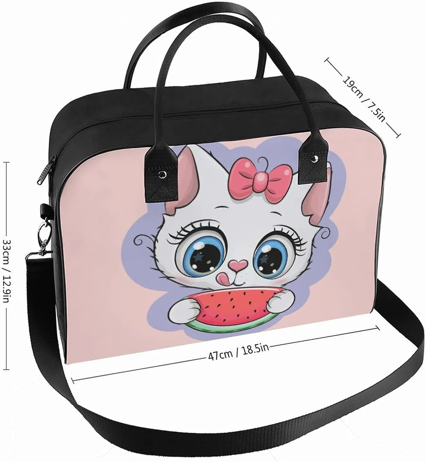 Unisex Casual Nylon Cute Panda Elegant Handbag for Traveling 13" X 19" X 8"