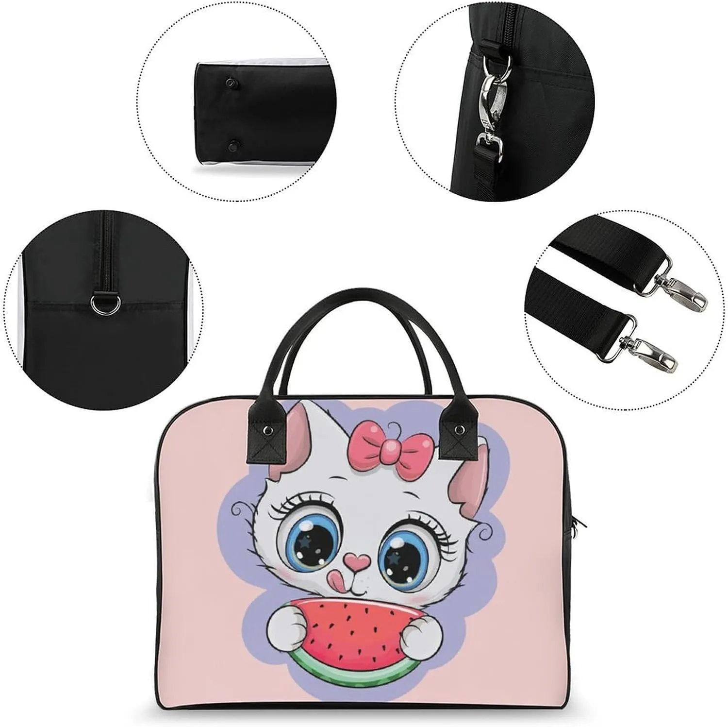 Unisex Casual Nylon Cute Panda Elegant Handbag for Traveling 13" X 19" X 8"