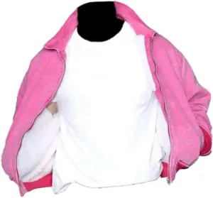 Unisex Classic Design Pink Suede Leather Comfortable Bomber Motorcycle Jacket