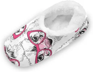 Unisex Slipper Funny Ostriches Coral Fleece House Slipper Anti-Skid Indoor Socks House Shoes for Men and Women