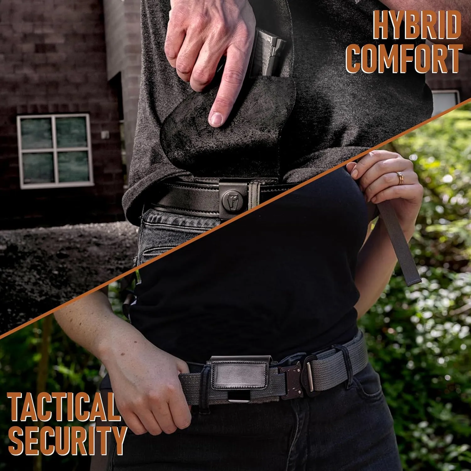 Urban Carry LockLeather G3 Gun Holster – Black | Leather/Polymer Hybrid Design with Secure 2" Clip | Fits 1911, Glock, Sig Sauer, Beretta, Smith & Wesson, Springfield & More