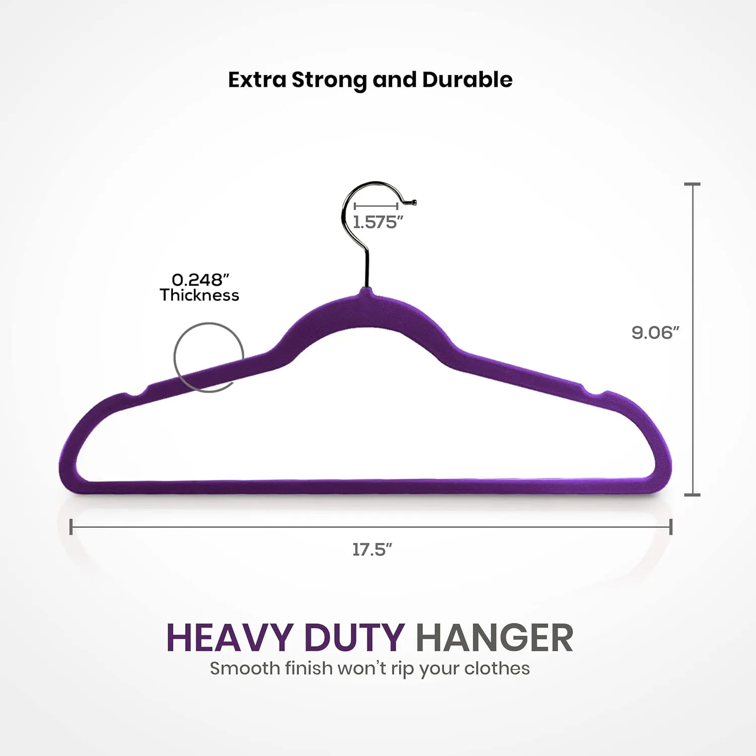Utopia Home Velvet Hangers 50 Pack - Non-Slip Suit Hangers with 360 Degree Rotatable Hook - for Pants, Coats, Shirts & More (Purple)